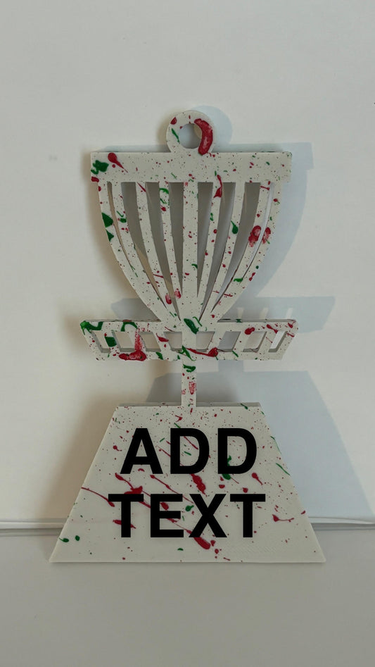 Customizable Disc Golf Basket Christmas Ornament