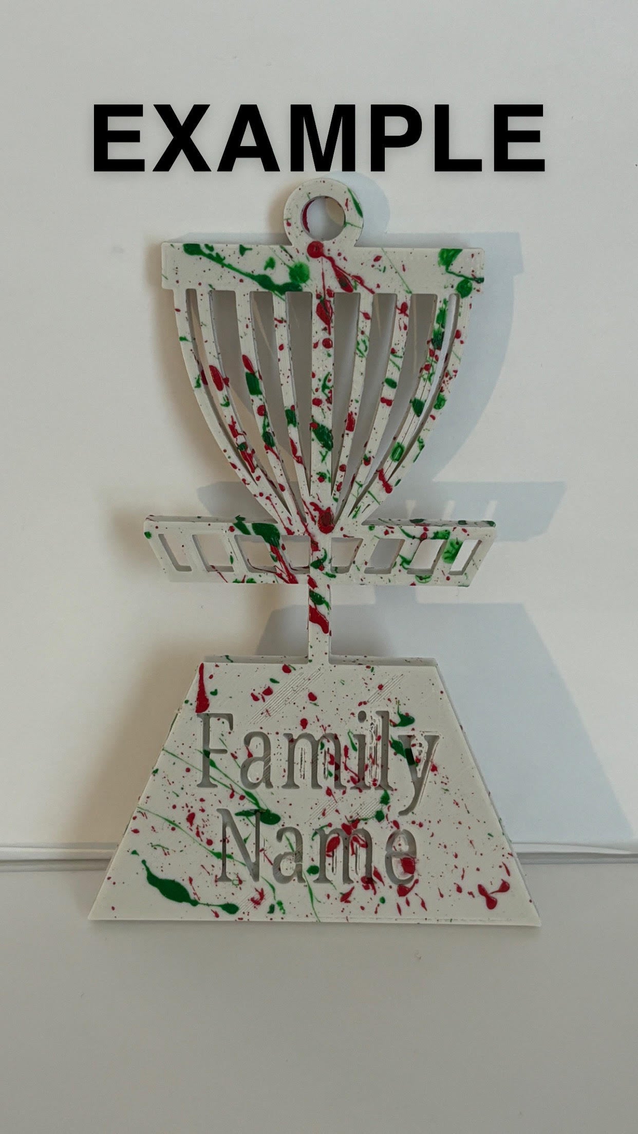 Customizable Disc Golf Basket Christmas Ornament