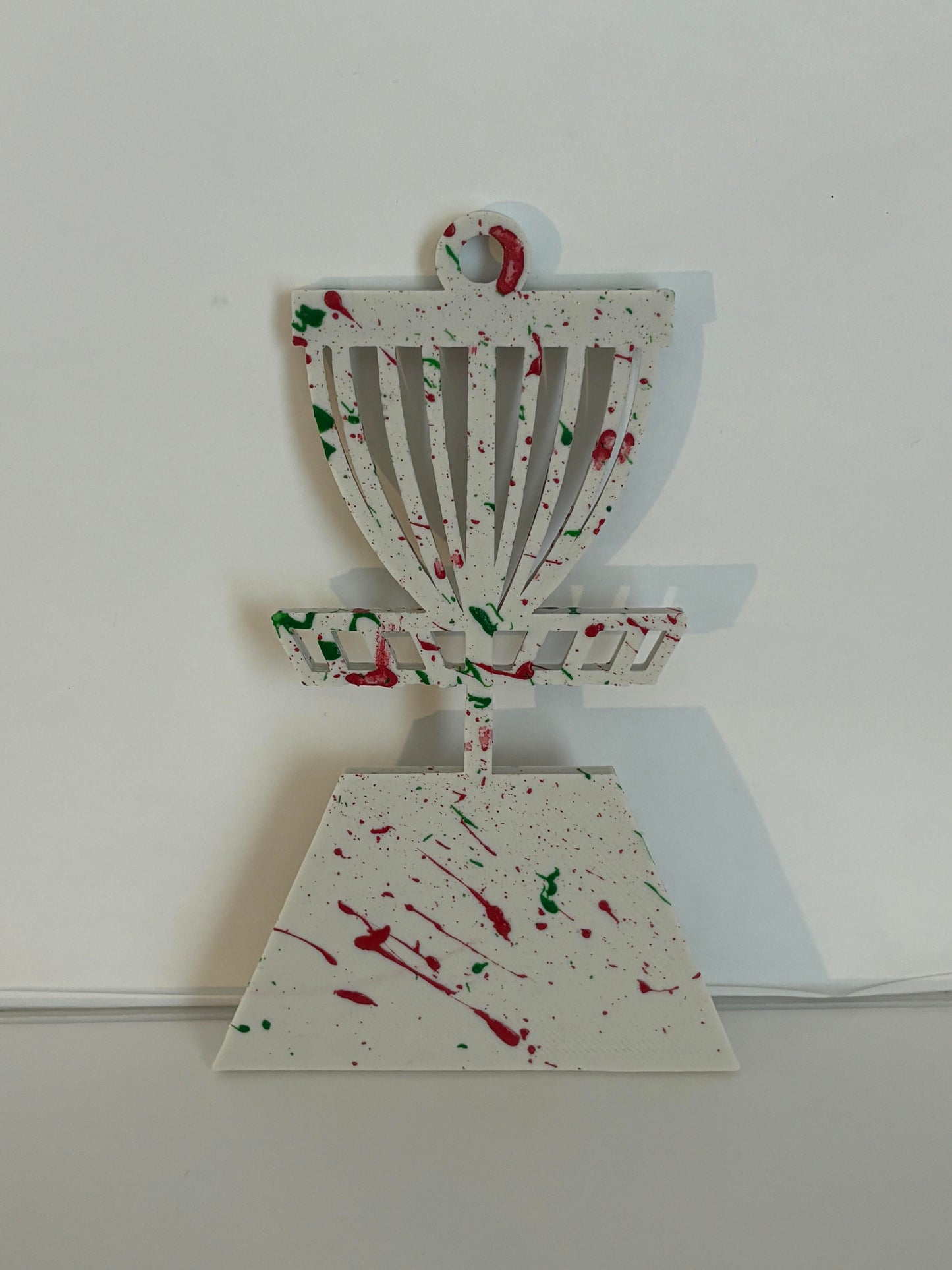 Merry Christmas Disc Golf Basket Christmas Ornament