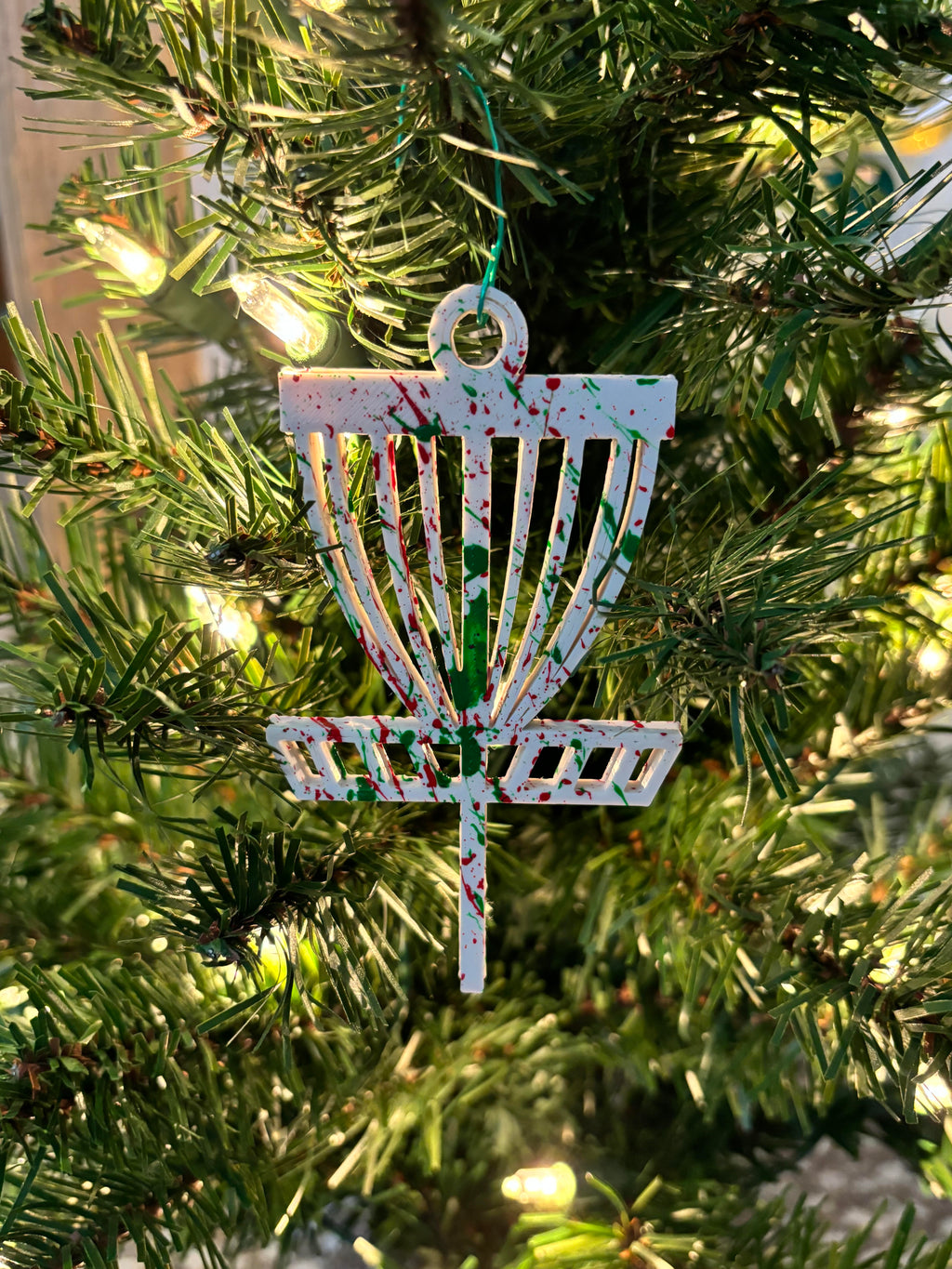 Disc Golf Basket Christmas Ornament
