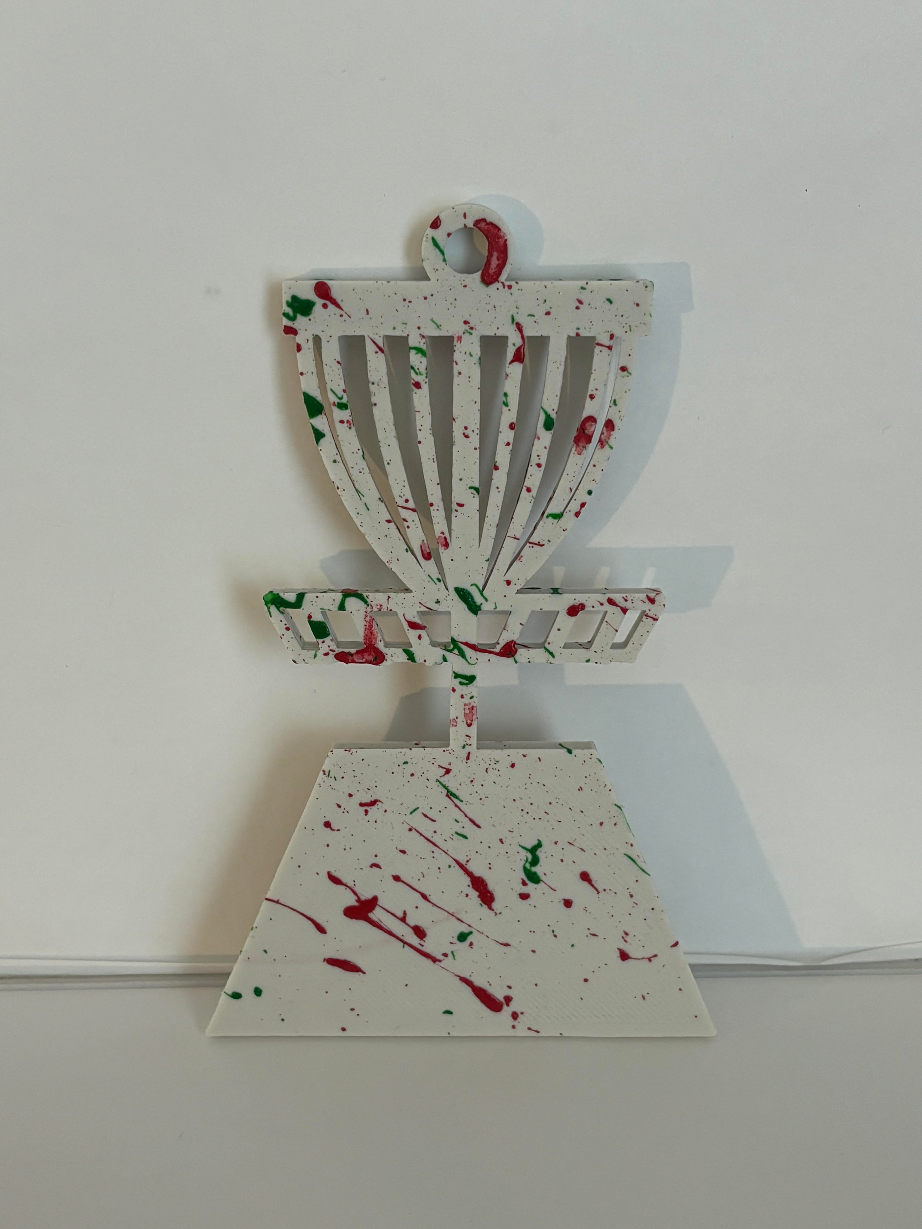 Merry Christmas Disc Golf Basket Christmas Ornament